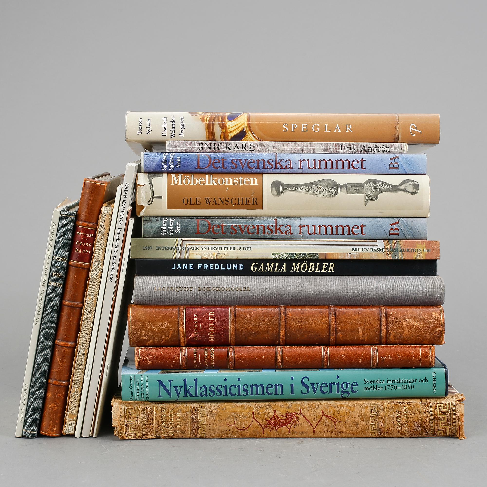BÖCKER, 18 stycken, främst svensk möbelkonst.