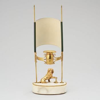 A late Gustavian circa 1800 one-light table lamp.