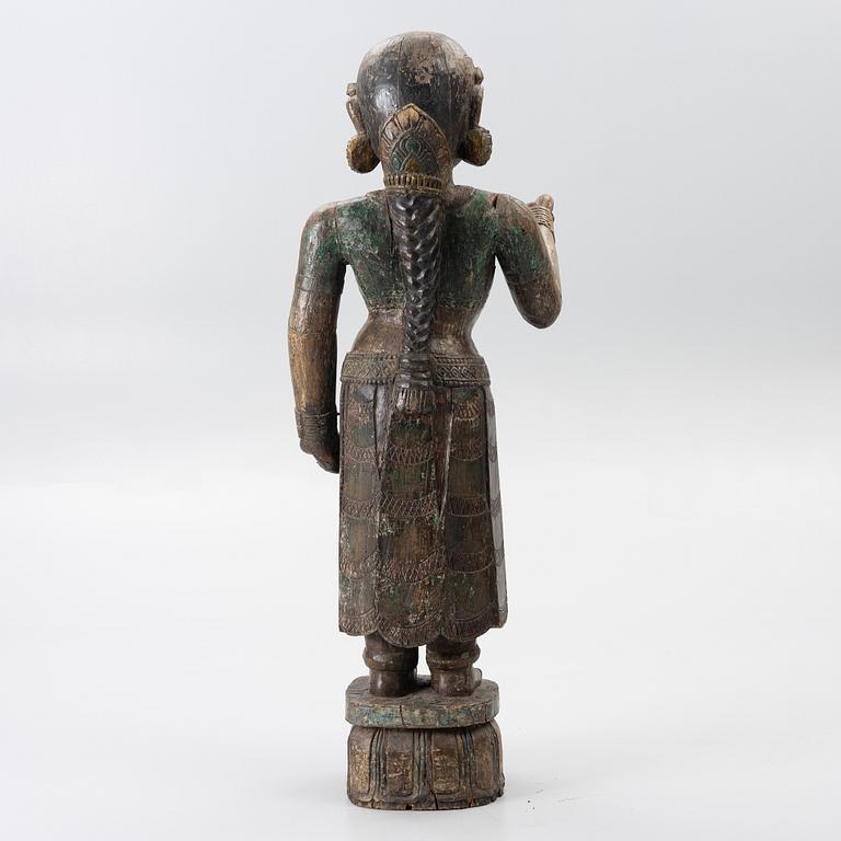 A 20th century wooden sculpture, Cambodia.