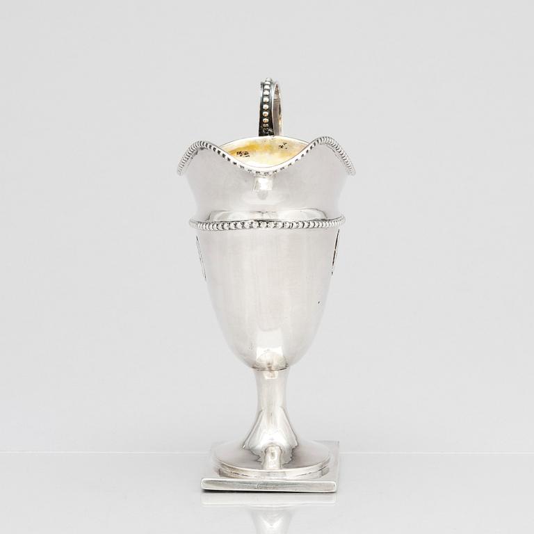 A Swedish 18th century parcel-gilt silver cream-jug, mark of Stephan Westerstråhle, Stockholm 1793.