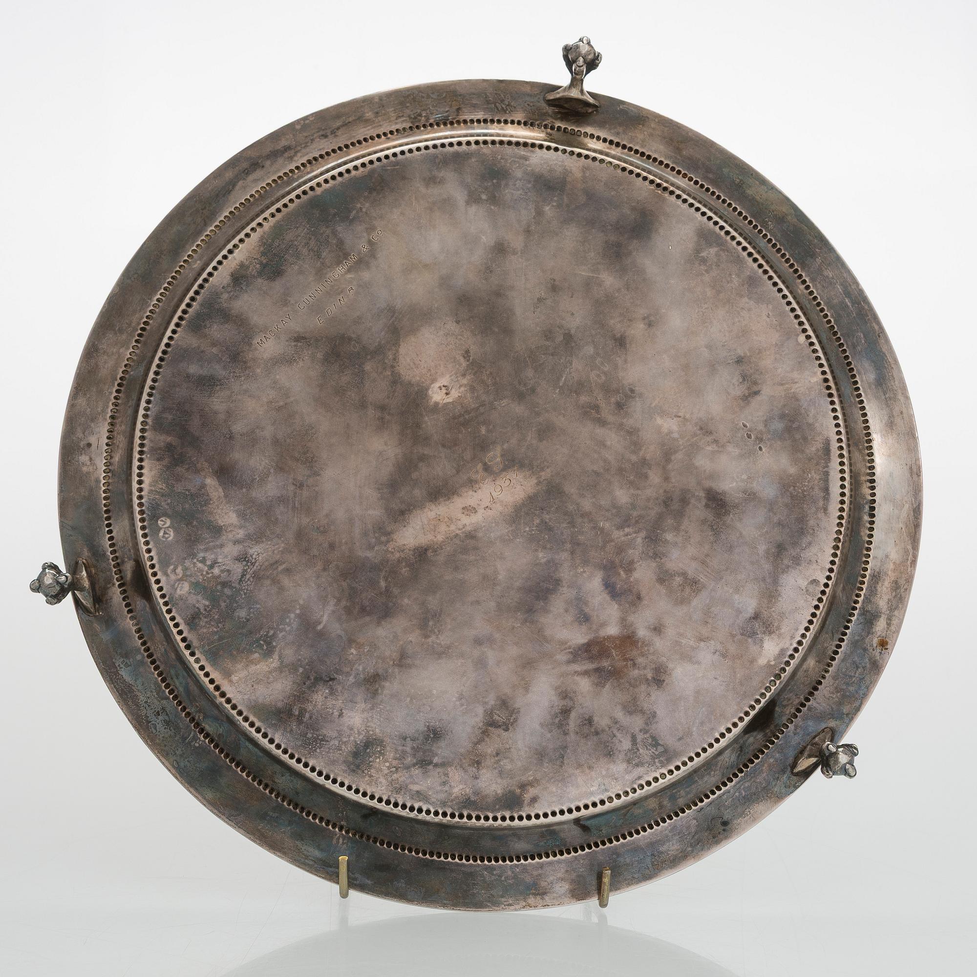 Salver, sterling silver, Mackay, Cunningham & Co, Edinburg 1876.