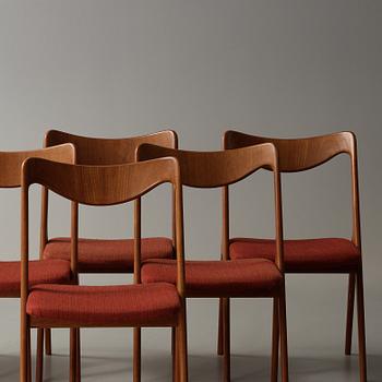 A set of six chairs by Albin Johansson & sons, Hyssna, 1950s/60s.