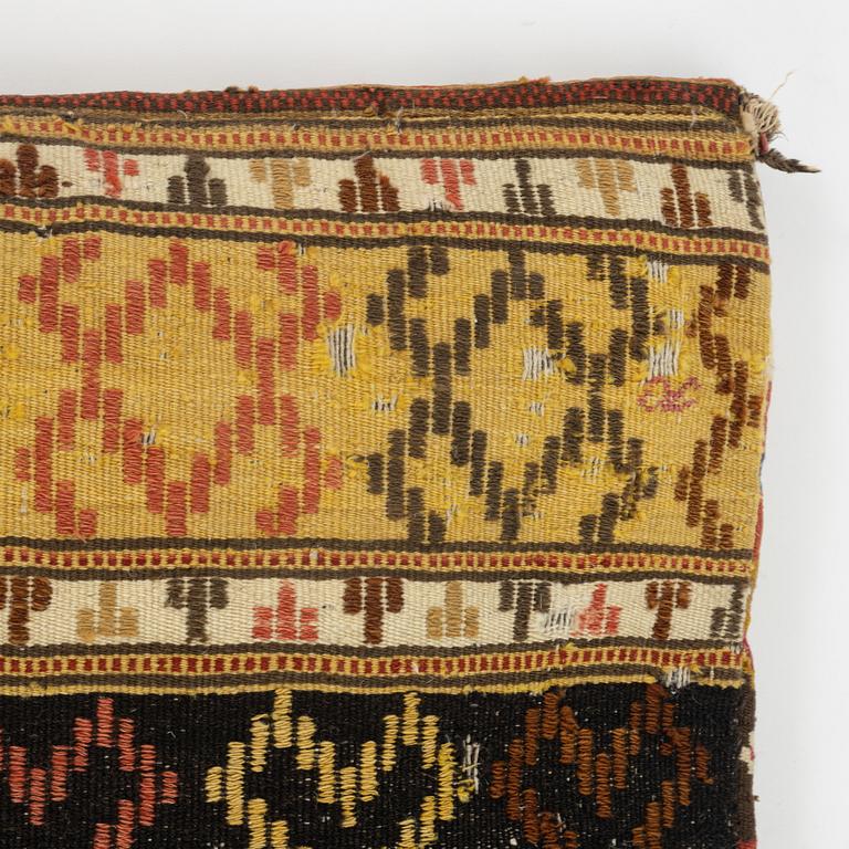 A 19th century carriage cushion, flat weave, ca Herrestad district, Scania.