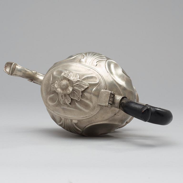 A Rococo pewter tea-pot by S Pilström 1779.