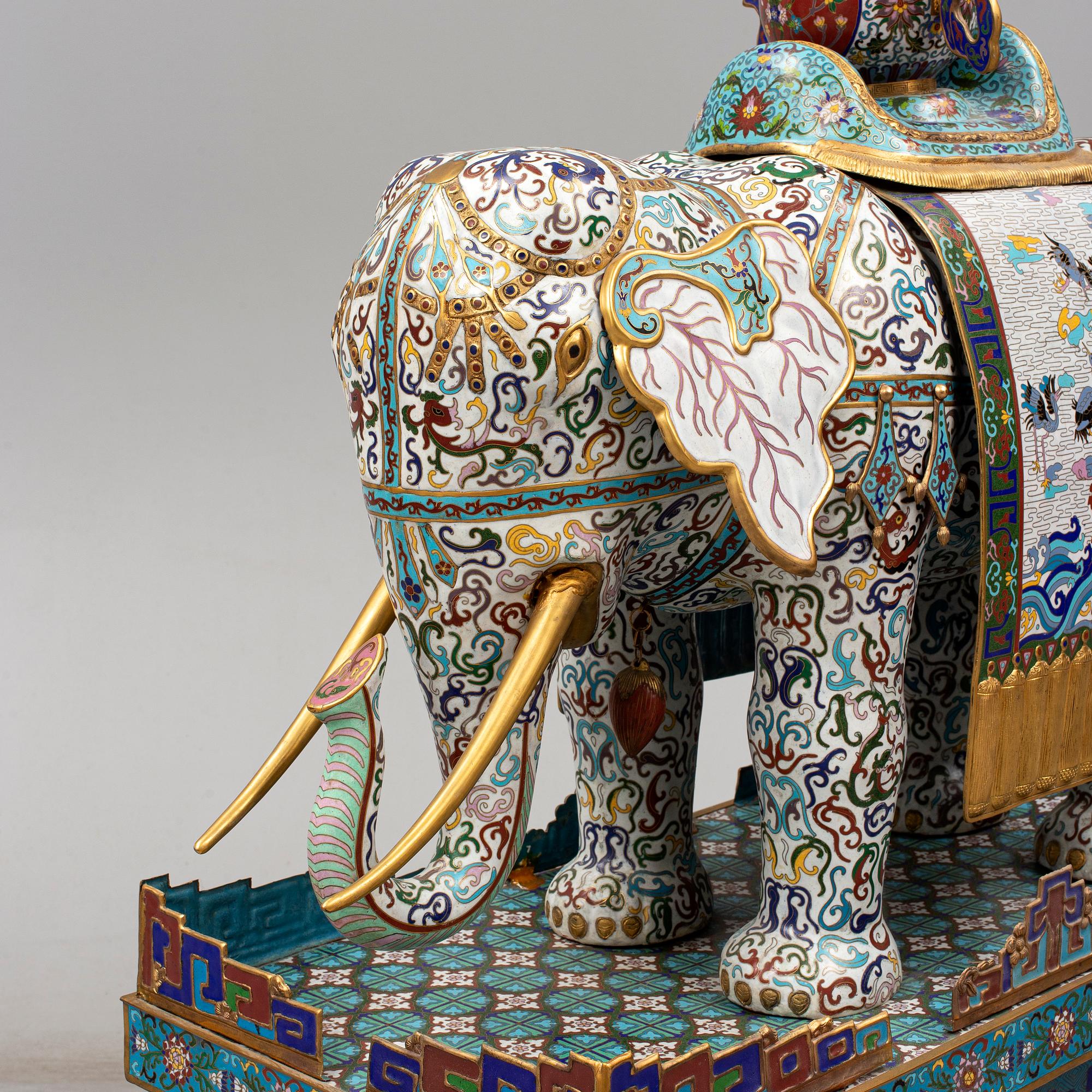 A large chinese cloisonné sculpture, 20th Century.