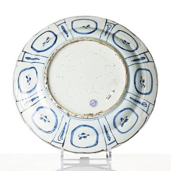 A blue and white kraak dish, Ming dynasty, Wanli (1572-1620).