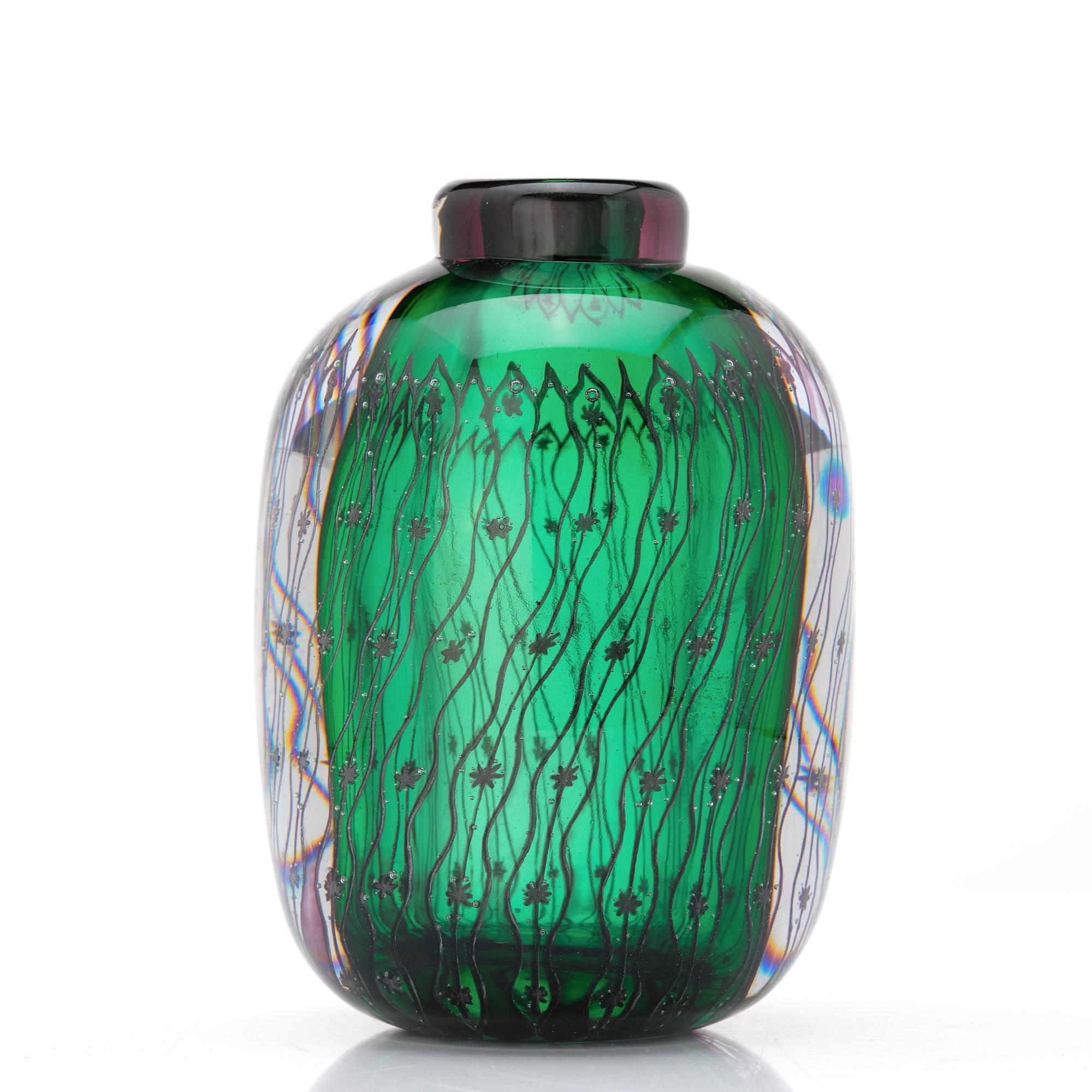 Edvin Öhrström, an "Ariel" glass vase, Orrefors, Sweden 1948.