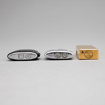 TÄNDARE, 3 st, Ronson samt Dunhill, 1900-talets andra hälft.