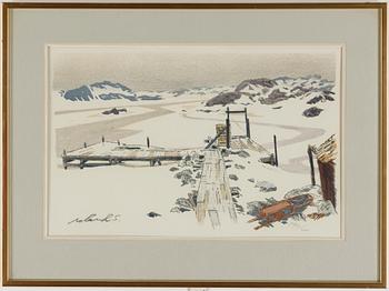 Roland Svensson, lithograph in colors, signed and numbered 190/200.