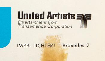 A Belgian movie poster James Bond "Les Diamants sont Eternels" (Diamonds are forever) 1971.