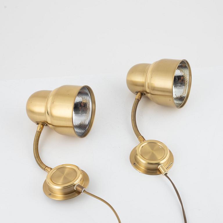 Wall lamps, a pair, EWÅ, Värnamo, Sweden 1970s.