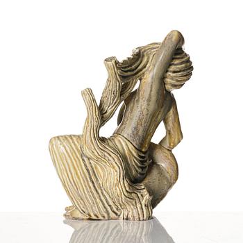 Stig Lindberg, a stoneware sculpture, 'Leda and the Swan', Gustavsberg, Sweden 1940-50s.