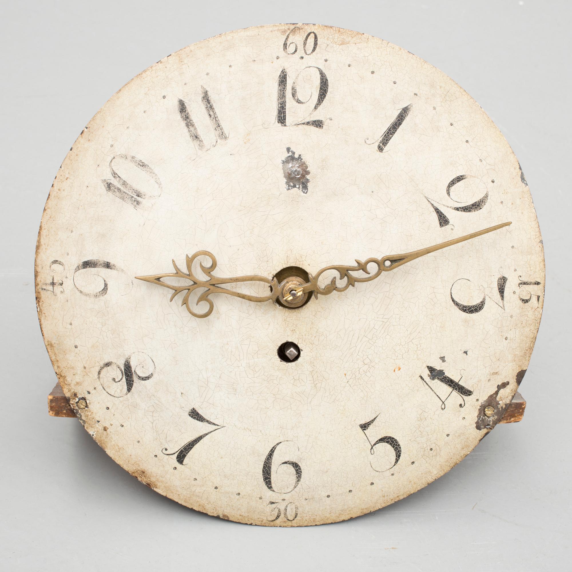 GOLVUR, 2 lod samt pendel medföljer, Allmoge, bär datering 1839. 1800-talets första hälft.
