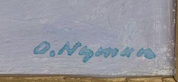 OLLE NYMAN, olja på pannå. Signerad.