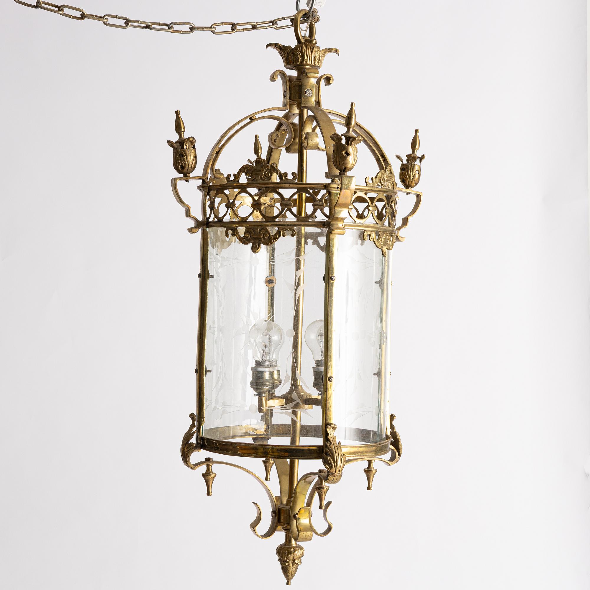 A Gustavian style ceiling lantern, second half of the 20th century.