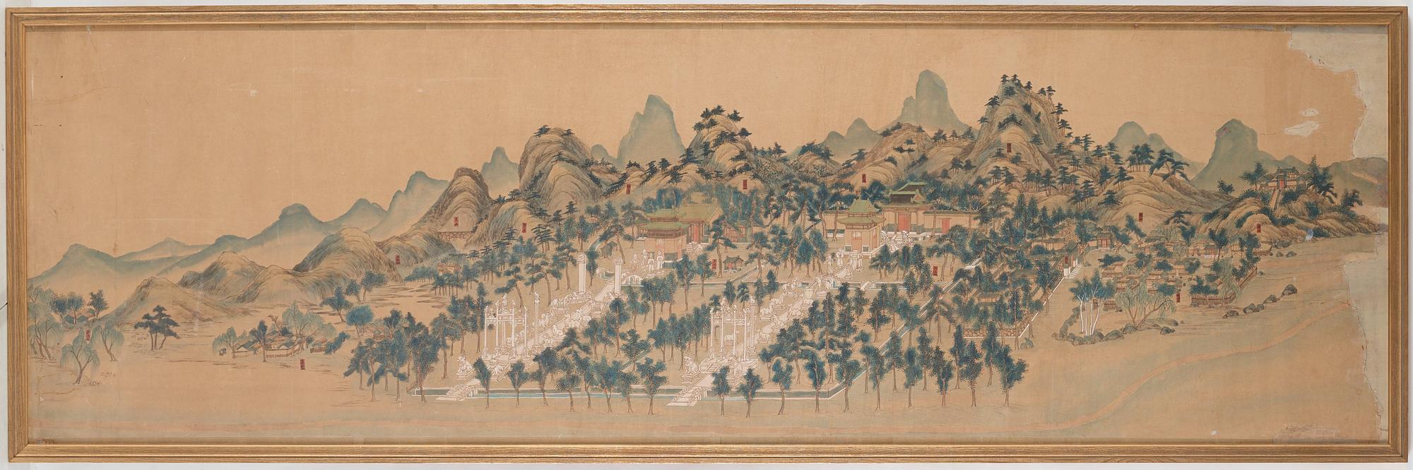 A long scroll painting by unknown Chinese artist, Qing dynasty/early 20th Century.