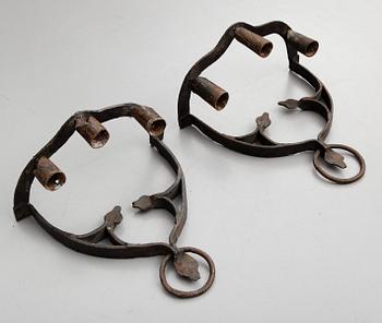 VÄGGAPPLIQUER, 1 par, 1700-/1800-tal.