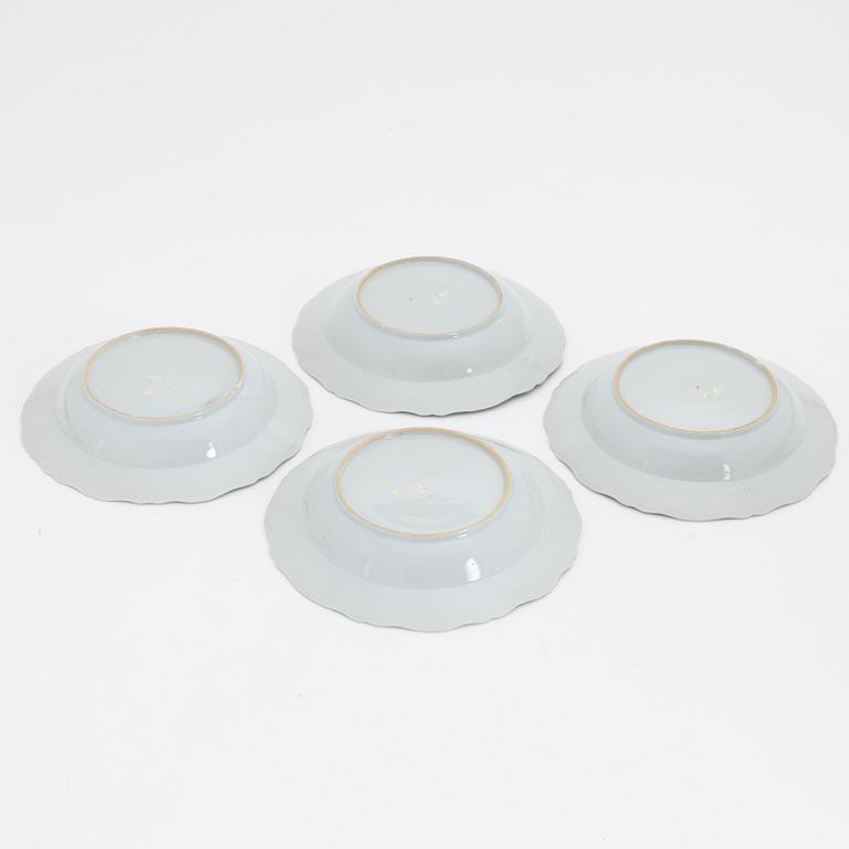 A set of four blue and white soup dishes, Qing dynasty, Qianlong (1736-95).