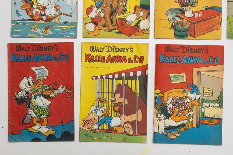 Comic books, 12 issues, Kalle Anka & Co, 1950 edition.