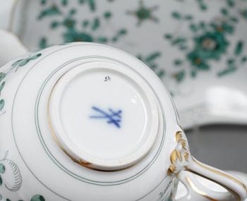 SERVISDELAR, 59 delar, porslin, Meissen, 1900-talets andra hälft.