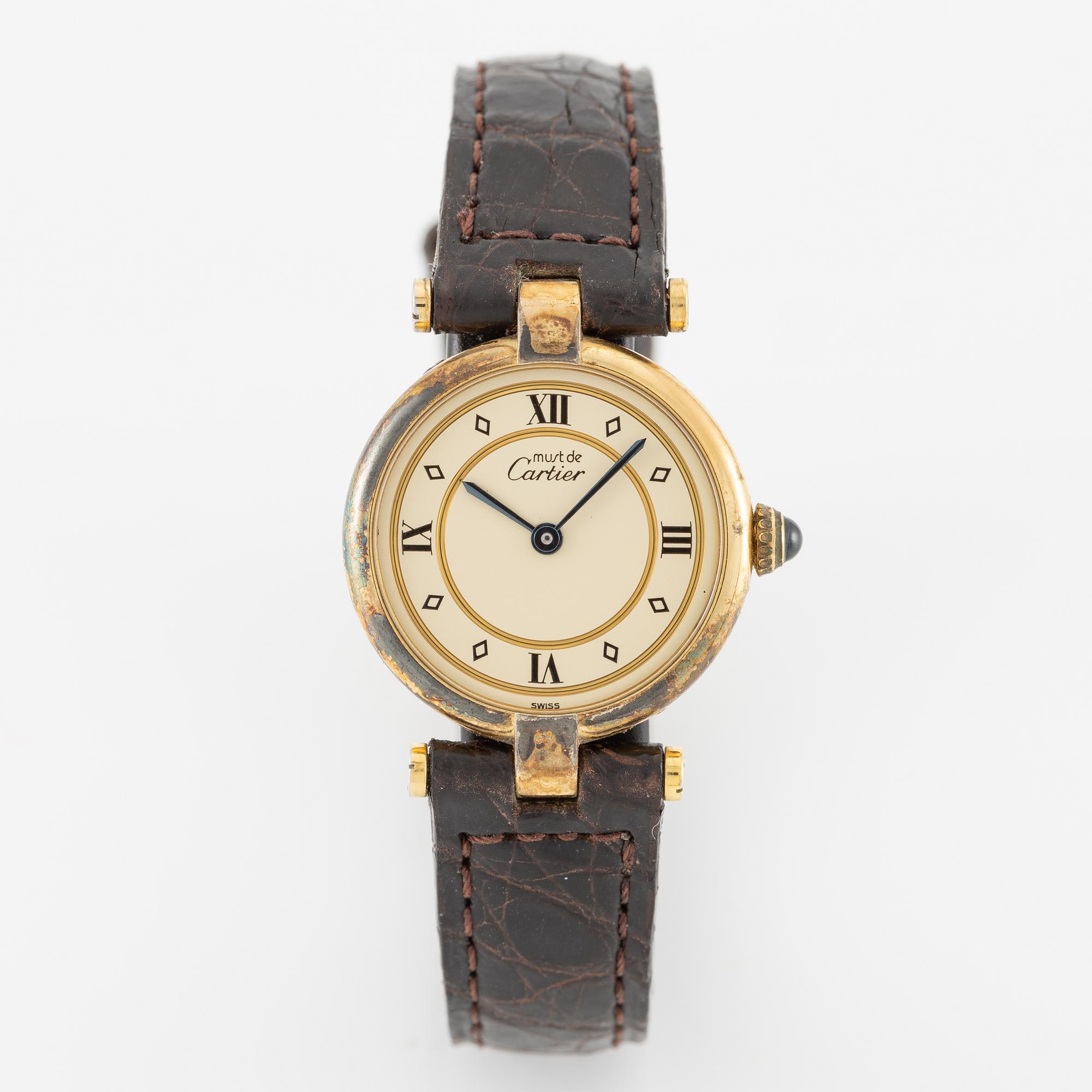 Cartier, must de CARTIER, VLC, wristwatch, 24 mm.