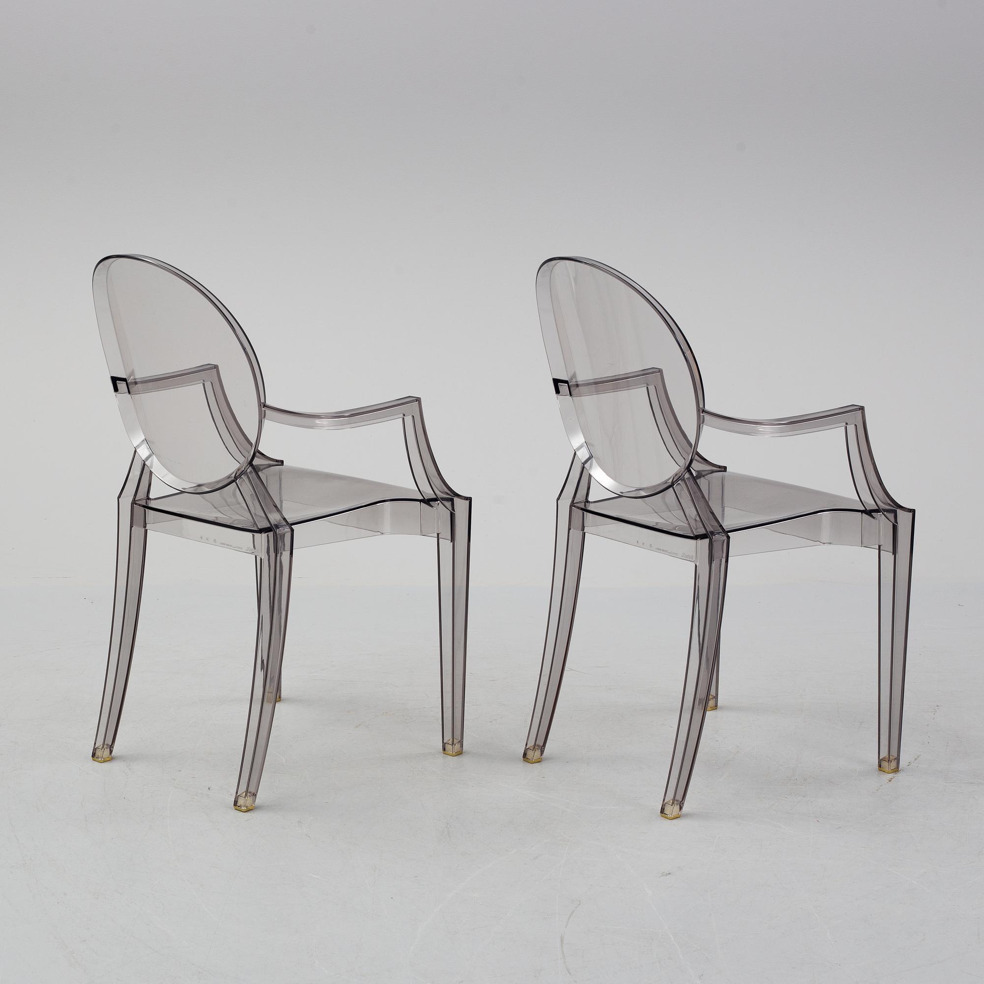 Philippe Starck, stolar ett par, "Louis Ghost", Kartell, formgiven 2002.