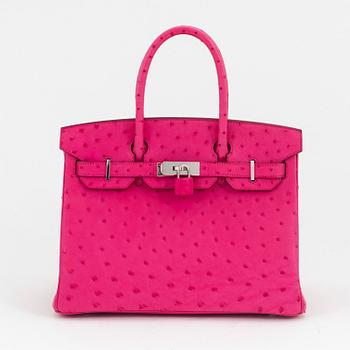 Hermès, a pink ostrich 'Birkin 30' handbag, 2019.