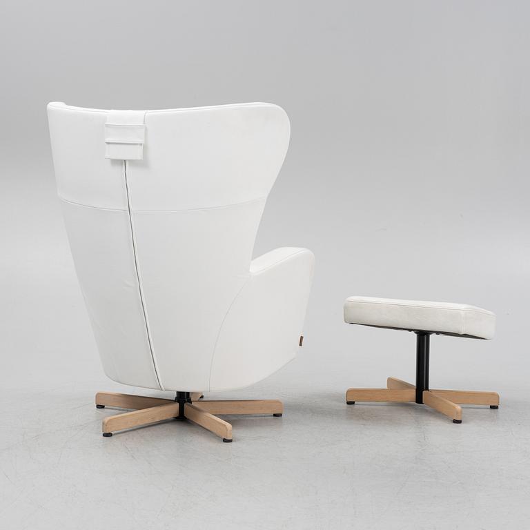 Helge Taraldsen, an 'Amanda' leather easy chair and ottoman, Brunstad, Norway, 2014.