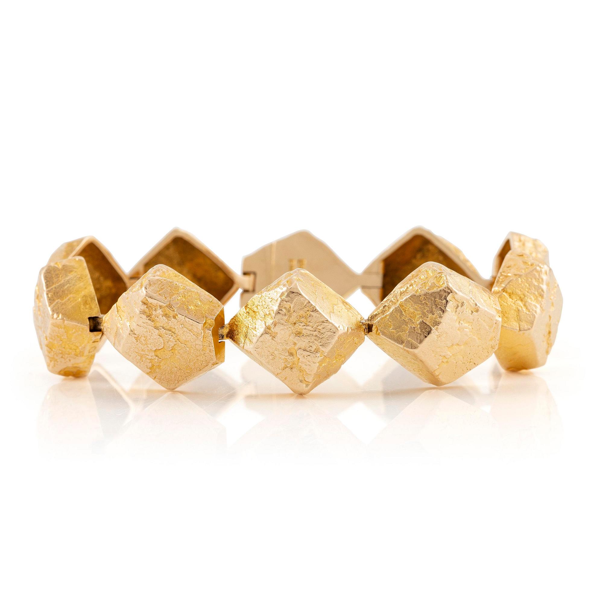 Björn Weckström, a bracelet 14K gold "Lapplands stenar" for Lapponia, Finland 1971.