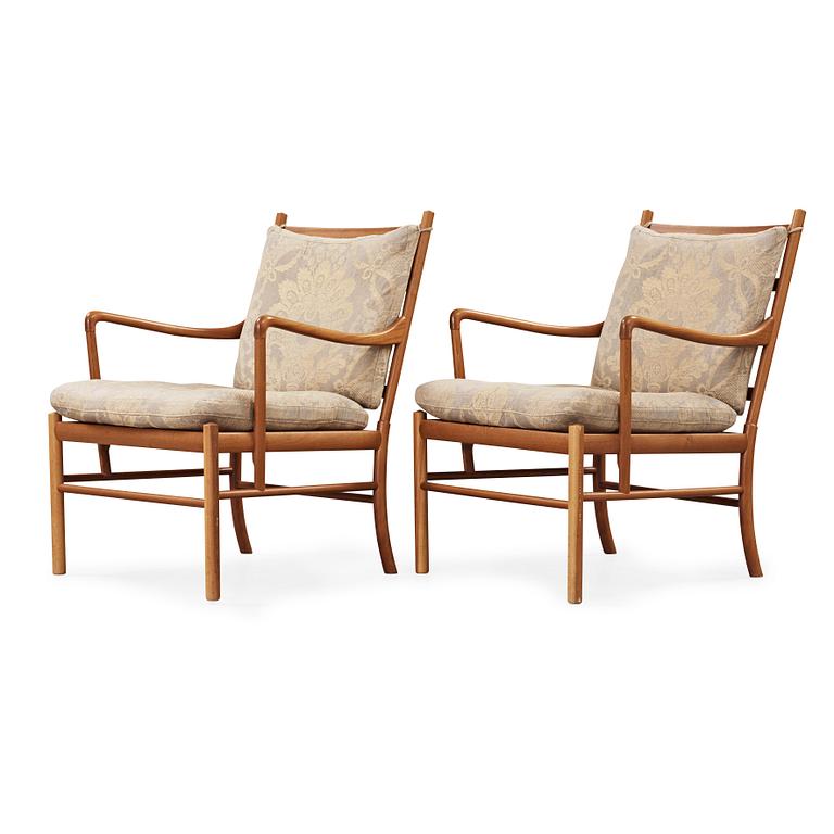 Ole Wanscher, a pair of mahogany 'Colonial Chairs', Poul Jeppesen, Denmark 1960's-70's.