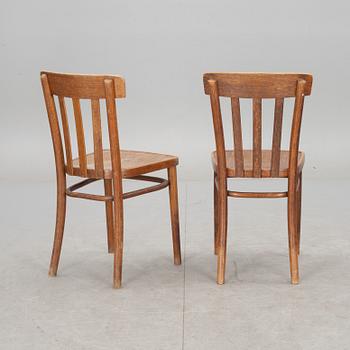 KARMSTOL SAMT STOLAR, 3 delar. Thonet samt J&J Kohn, 1900-talets första hälft.
