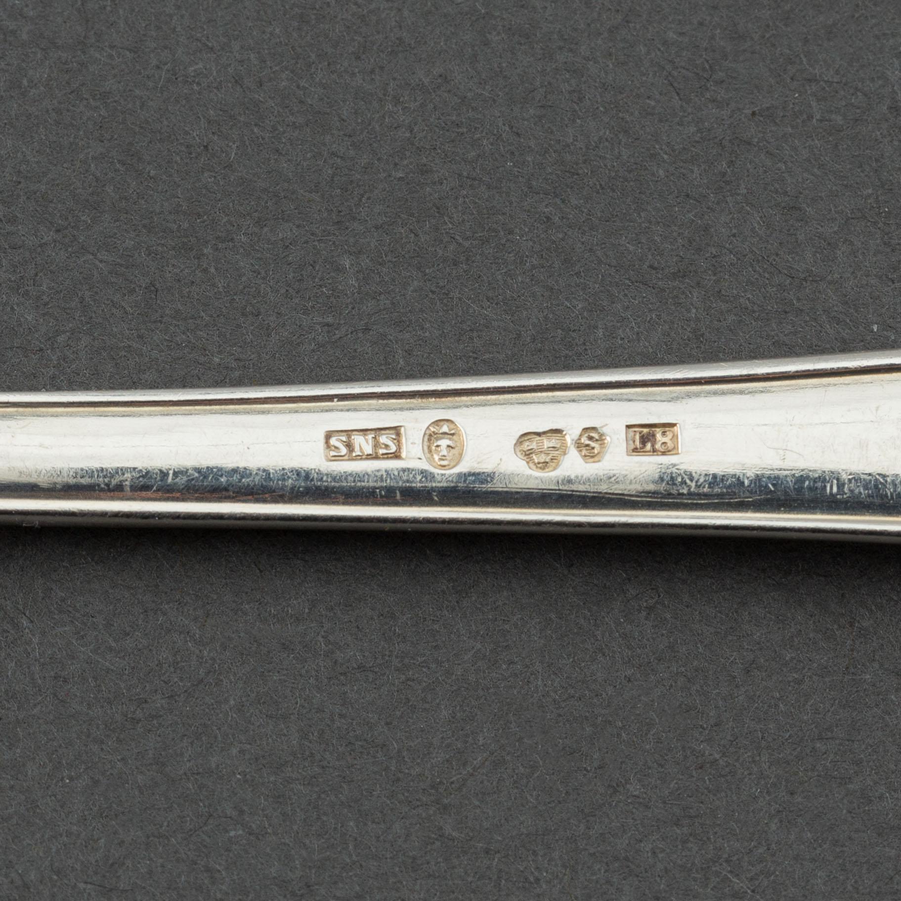 Bestick, 28 delar, silver, modell "Haga". Skandia Silver, Stockholm, 1930-tal.