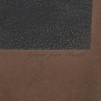 FÄRGGRAVYRER, 2 st, 1800-tal.