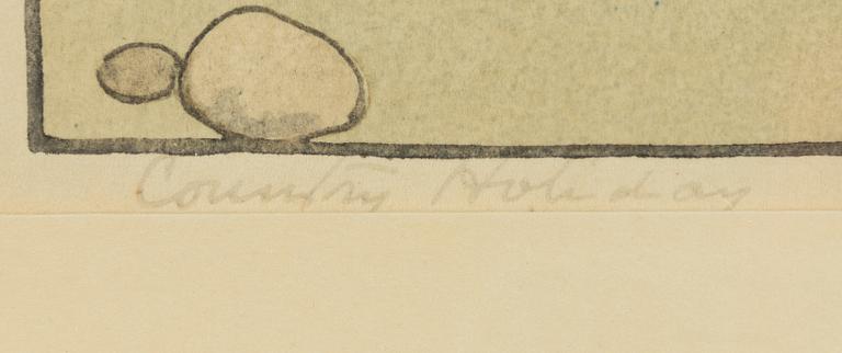 Hiroshi Yoshida, "A country festival at Kouno".