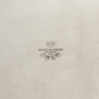 Eight Swedish pewter plates, Scandia tenn, Karlshamn 1994-95.