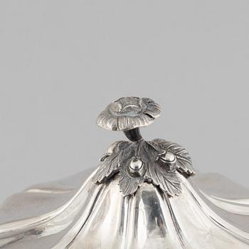 A Swedish silver sugarbowl with cover, marks of Carl Nyström, Stockholm 1845.