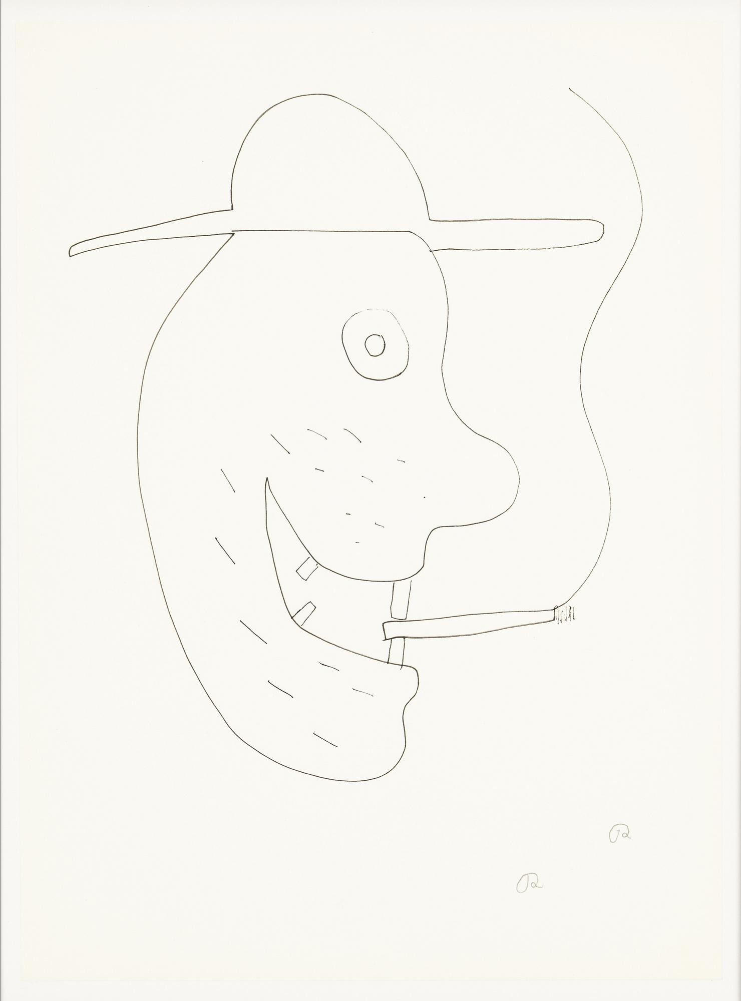 Roger Risberg, indian ink drawing, signed. Executed in 2008.