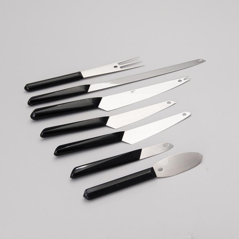 TAPIO WIRKKALA, bestick 7 delar, "Finnpoints" tillverkare Hackman/ Sorsakoski fabrikerna, 1960-tal.