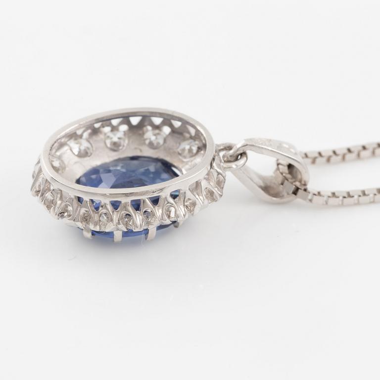 Pendant, Lennart Magnusson, 18K white gold with sapphire and brilliant-cut diamonds, chain 18K white gold included.