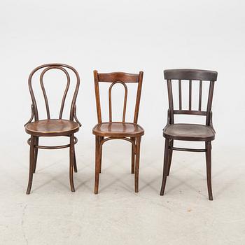 Six similar bent wood chairs from the first half of the 20th century.