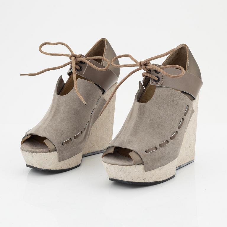ACNE, a pair of 'Halo' wedge sandals, size 37.