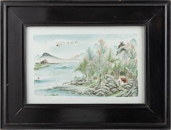 A Chinese porcelain placque, 20th century.