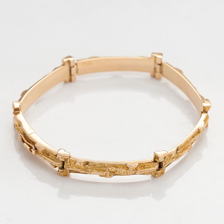 Björn Weckström, a 14K gold bracelet 'Tundra' for Lapponia 1973.