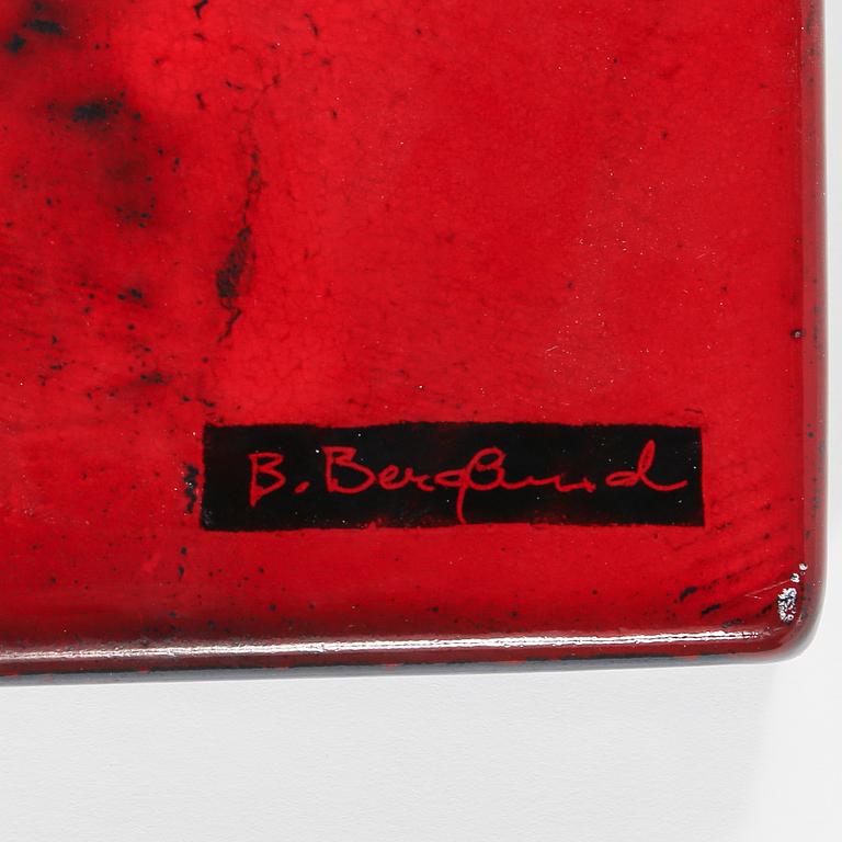 VÄGGPLAKETT, emalj på plåt. Bengt Berglund, Gustavsberg 1964.