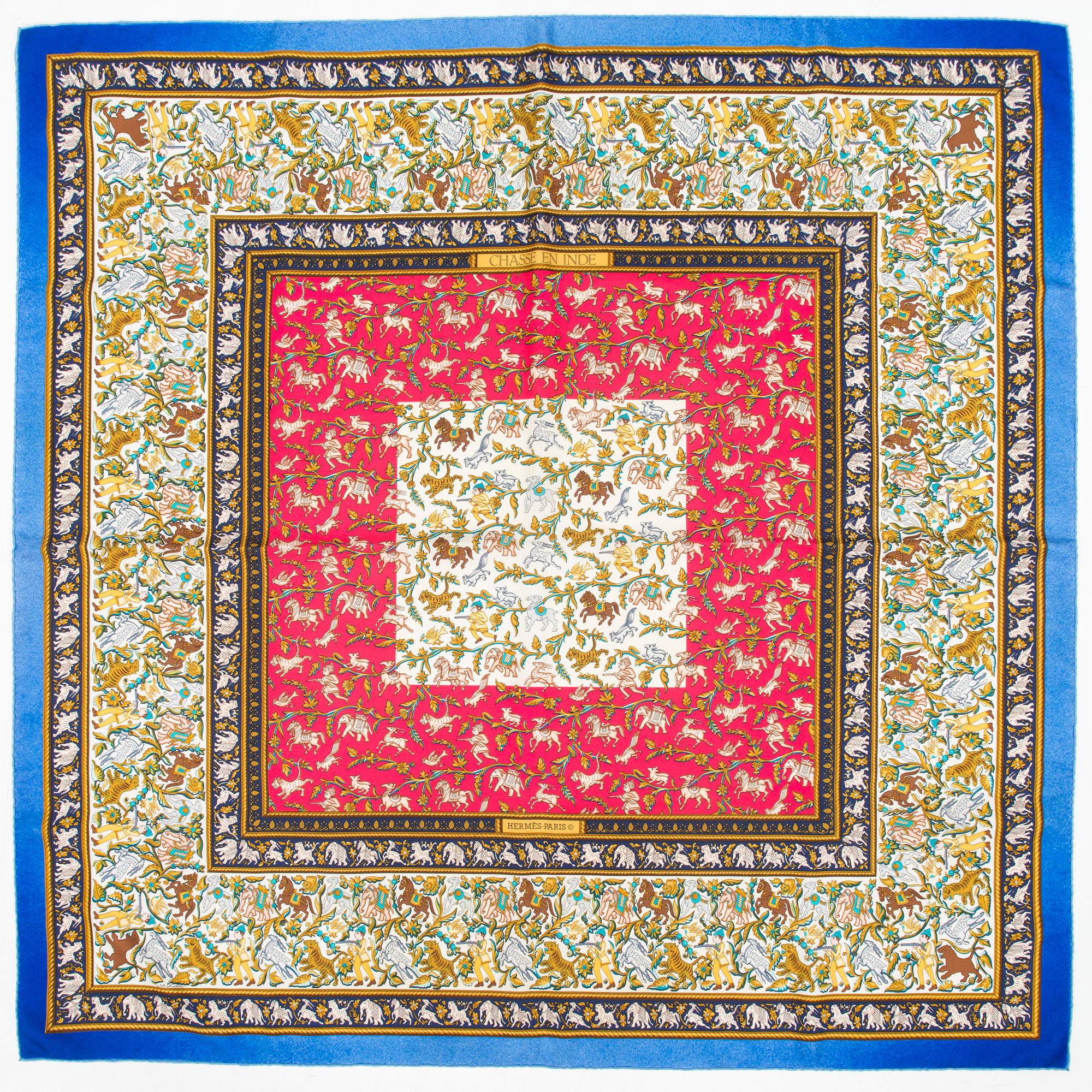 Hermès, A 'Chasse en Inde' silk scarf.