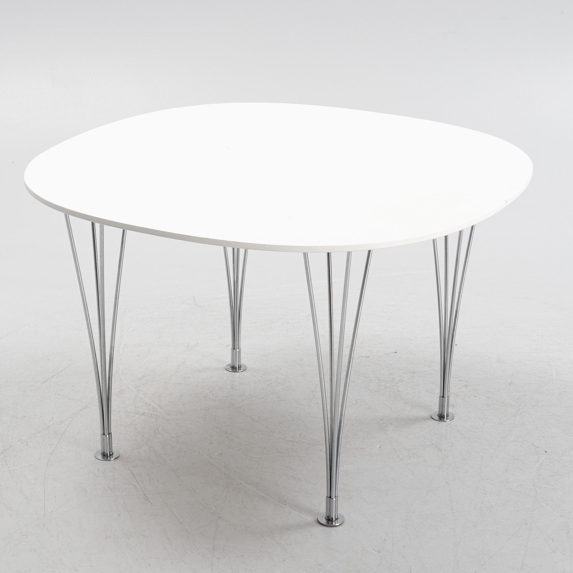 Bruno Mathsson & Piet Hein, a 'Supercirkel' dining table, Fritz Hansen, Denmark.