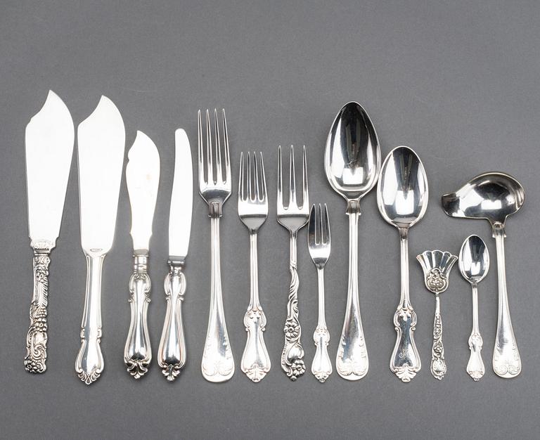 A 64-piece pewter flaware service model "Olga", 20th century.