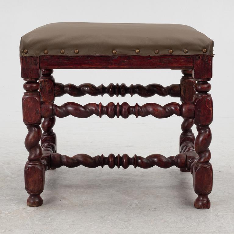 A late-Baroque stool, Sweden, first half of the 18th century.