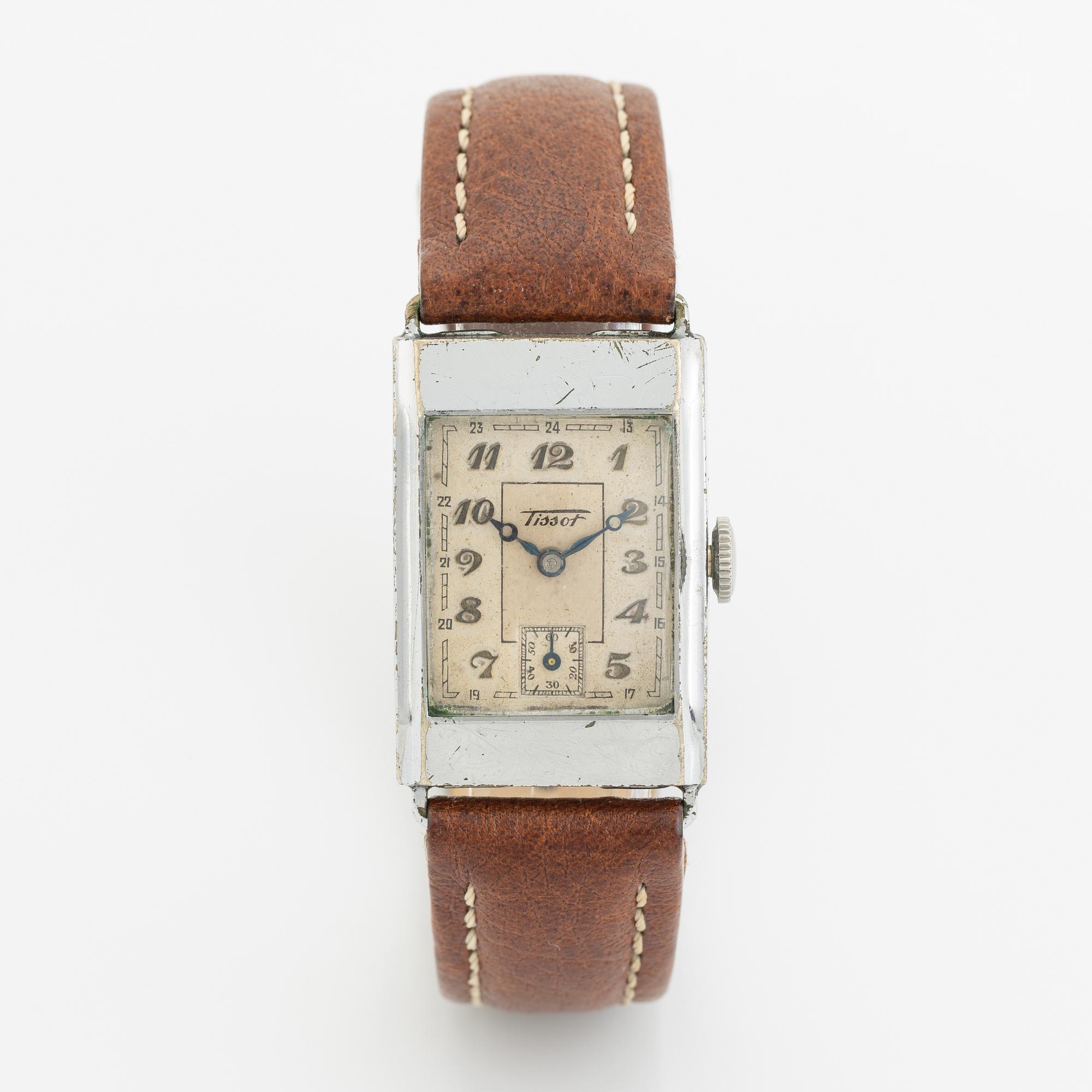 Tissot, "Art Deco", Antimagnetique, wristwatch, 22 x 31,5 (37,5) mm.