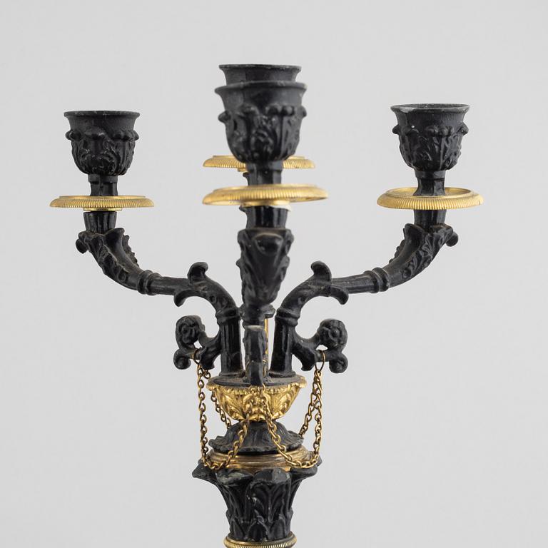 A pair of Empire style candelabras, possibly France, second half of the 19th century.